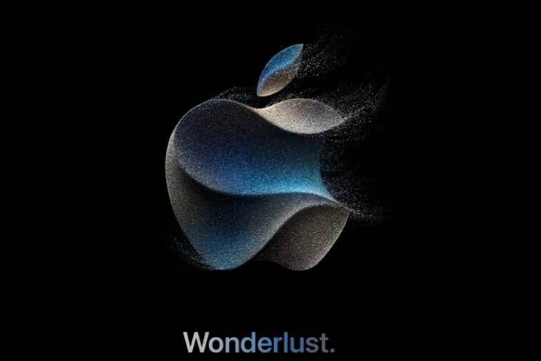 The apple logo is shown on a black background.